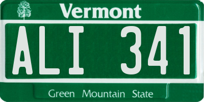 VT license plate ALI341