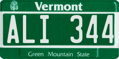 VT license plate ALI344