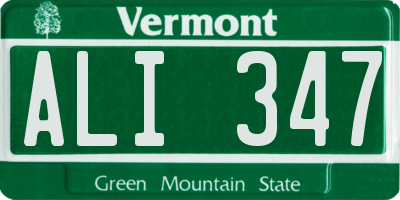 VT license plate ALI347