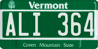 VT license plate ALI364