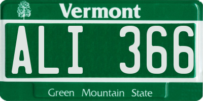 VT license plate ALI366