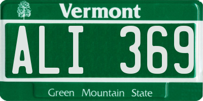 VT license plate ALI369
