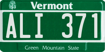 VT license plate ALI371