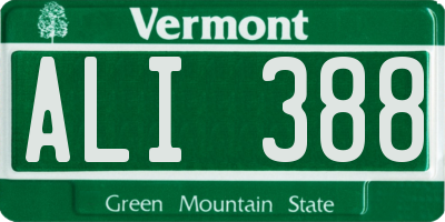 VT license plate ALI388