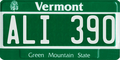 VT license plate ALI390