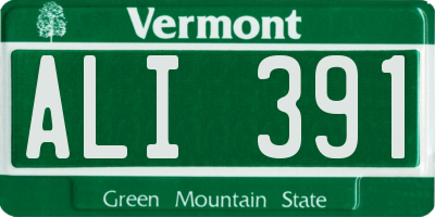 VT license plate ALI391