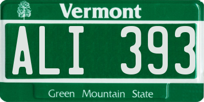 VT license plate ALI393