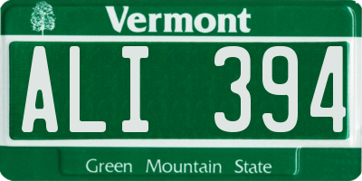 VT license plate ALI394