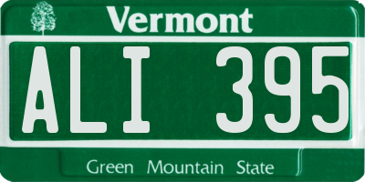 VT license plate ALI395