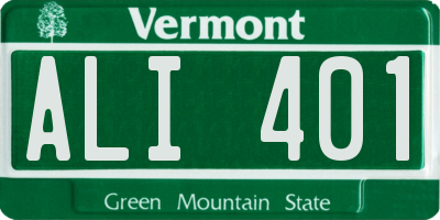 VT license plate ALI401