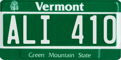 VT license plate ALI410