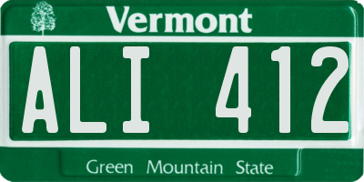 VT license plate ALI412