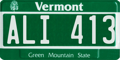 VT license plate ALI413