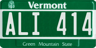 VT license plate ALI414