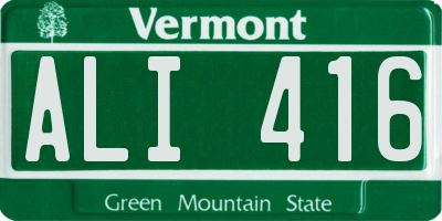VT license plate ALI416