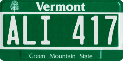 VT license plate ALI417
