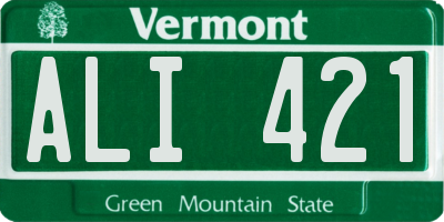 VT license plate ALI421