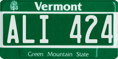 VT license plate ALI424