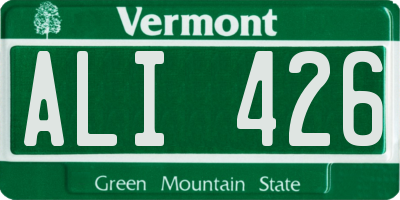 VT license plate ALI426