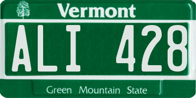 VT license plate ALI428
