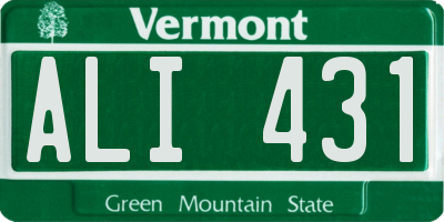 VT license plate ALI431