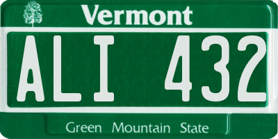 VT license plate ALI432