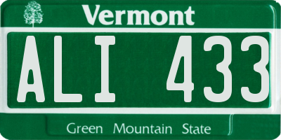 VT license plate ALI433