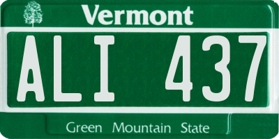 VT license plate ALI437