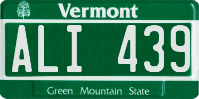 VT license plate ALI439