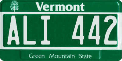 VT license plate ALI442