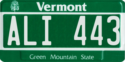 VT license plate ALI443