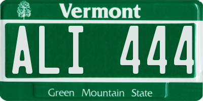 VT license plate ALI444
