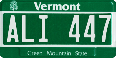 VT license plate ALI447