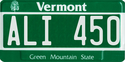 VT license plate ALI450