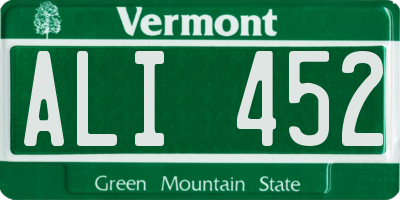 VT license plate ALI452