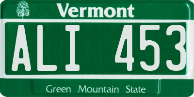 VT license plate ALI453