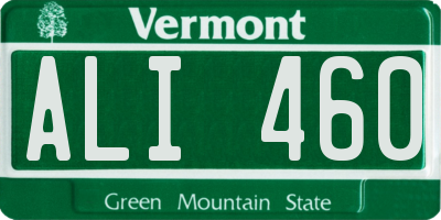 VT license plate ALI460
