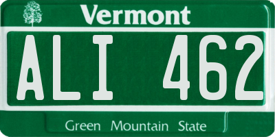VT license plate ALI462