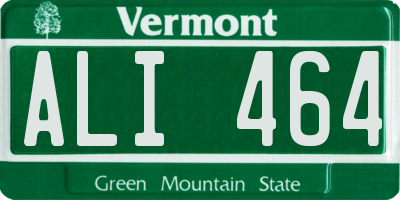 VT license plate ALI464
