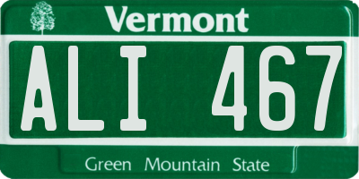VT license plate ALI467