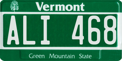 VT license plate ALI468