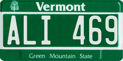 VT license plate ALI469