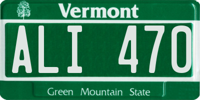 VT license plate ALI470