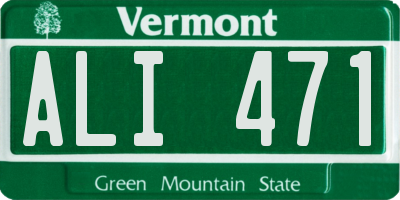VT license plate ALI471