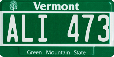 VT license plate ALI473