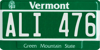 VT license plate ALI476