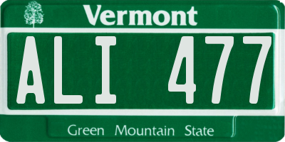 VT license plate ALI477