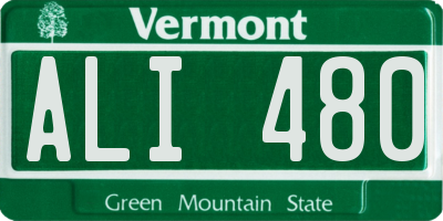 VT license plate ALI480
