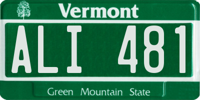 VT license plate ALI481
