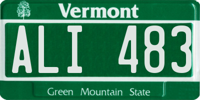 VT license plate ALI483